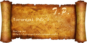 Toronyai Pál névjegykártya