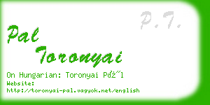 pal toronyai business card